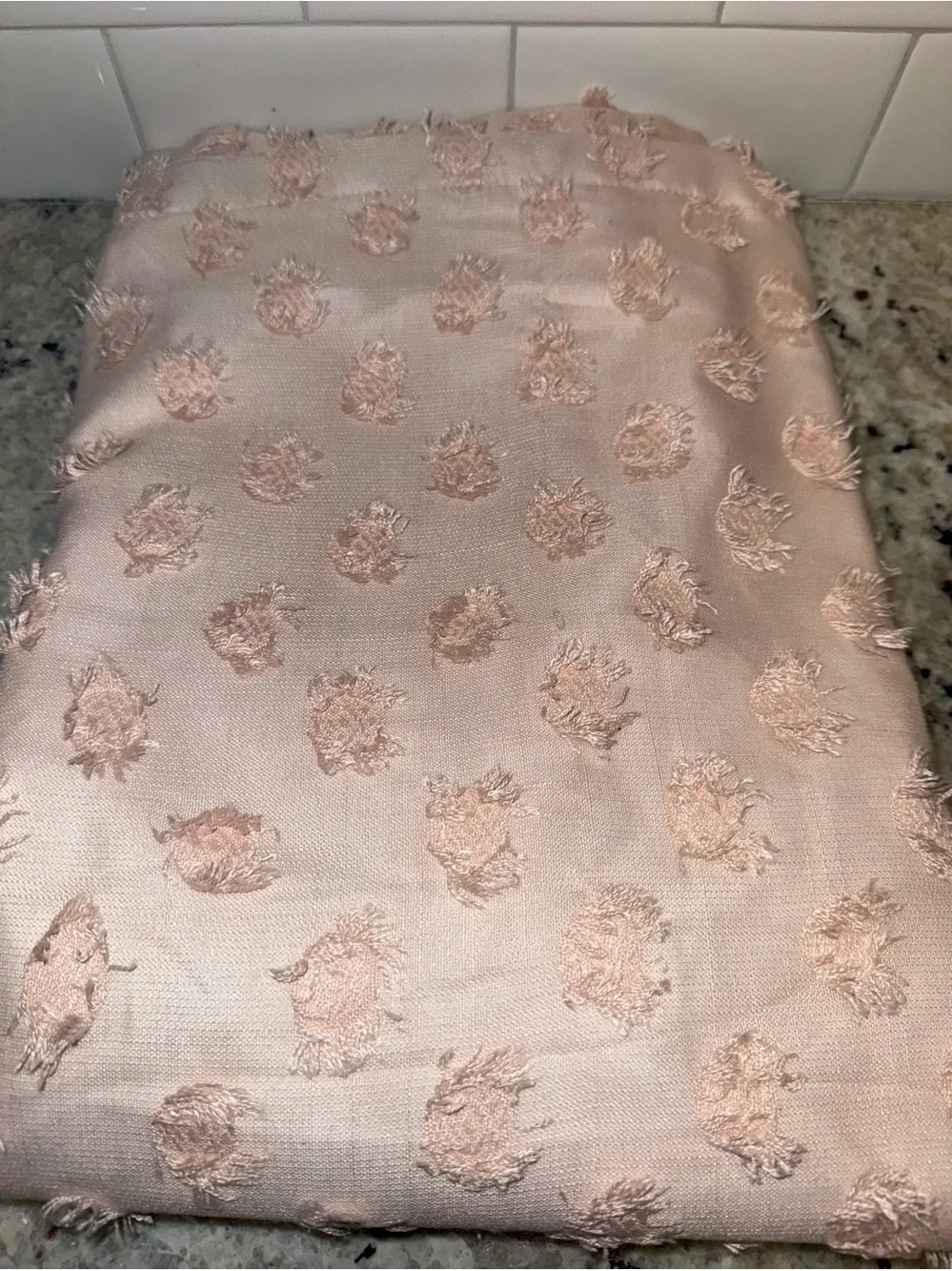 42”W x 63” L  Blush Pink Clipped Dotted Dot Blackout Curtain Panel - Pillowfort